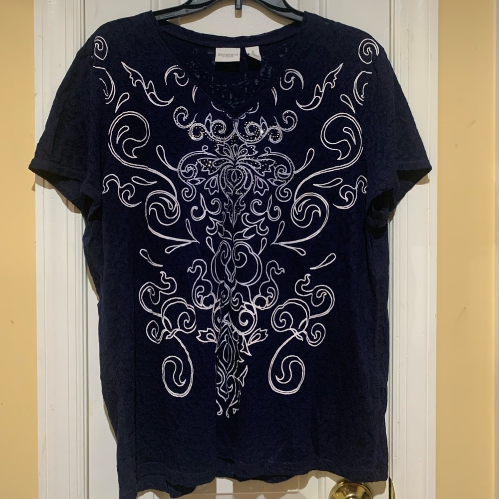 Chico’s Blue & Bedazzled T-Shirt
